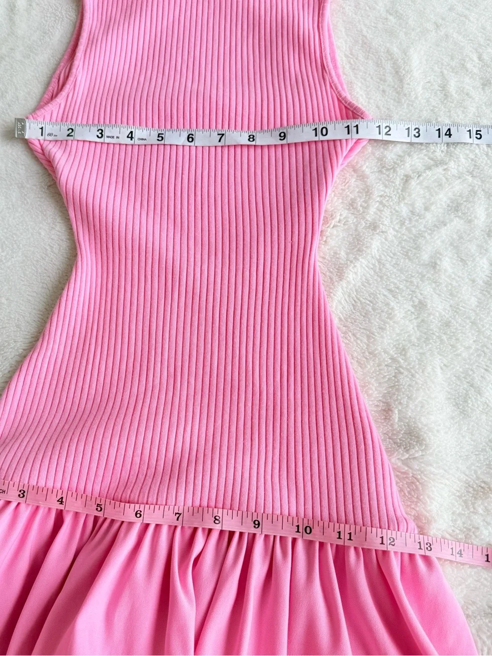 Zara Pink Halter Fit & Flare Ribbed Mini Dress S - Picture 6 of 10